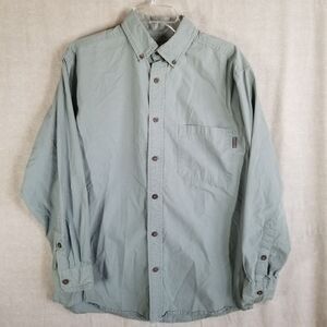 Woolrich Shirt Mens Medium Long Sleeve Lightweight Button Front‎ Green  Outdoor